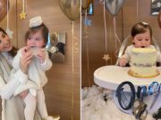 نانسي عجرم تحتفل بعيد ميلاد ابنتها ليا الأول
