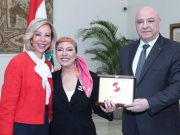 الرئيس عون واللبنانية الأولى كرما الإعلامية هدى شديد بحضور الشيخ بيار الضاهر