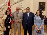 محمد الخشن وأسما إبراهيم في ضيافة السفير التركي بالقاهرة